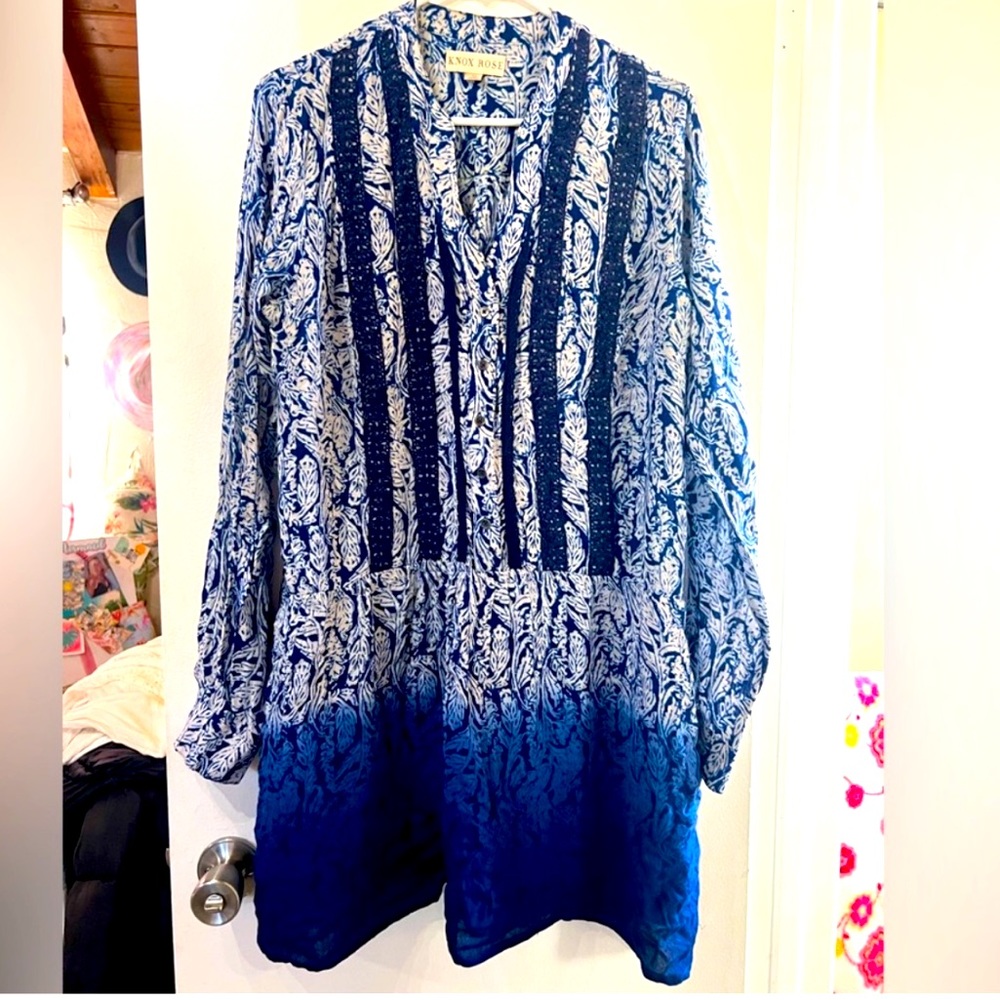 Knox Rose boho chic Ombré floral Dress! Soft comfy  !